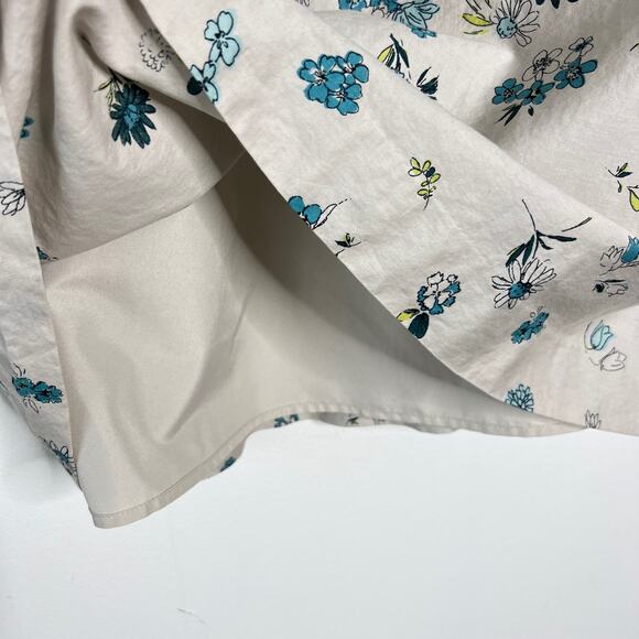 Loft Dress Womens 2 Blue Green Floral Knee Length A-Line Career Wedding Guest - Picture 8 of 10